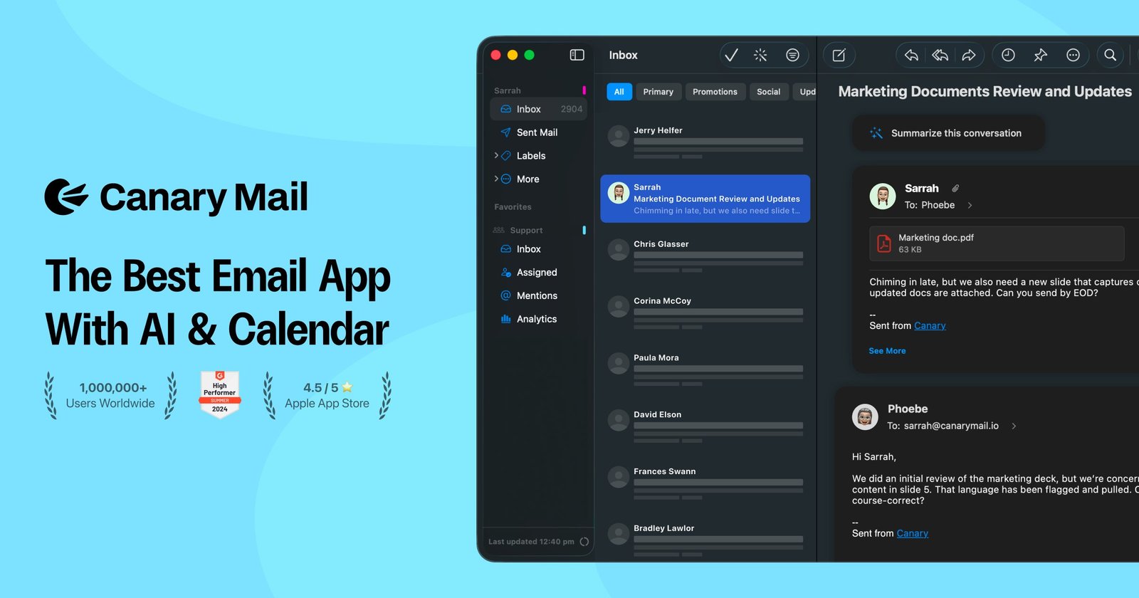 Canary Mail website